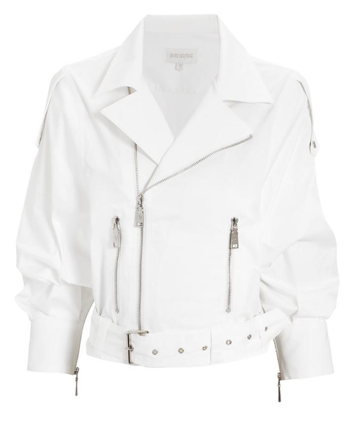 Devine Heritage Divine Hritage White Moto Crop Jacket White M