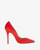 Jean-michel Cazabat Elle Pointy Toe Suede Pump: Red