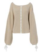 Tabula Rasa Pama Lace-up Sweater Beige P