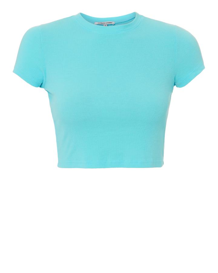 Cotton Citizen Venice Aqua Crop Tee Blue-lt P