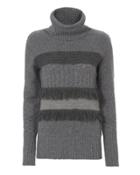 &quot;christopher Fischer Fringe Trim Turtleneck&quot;