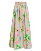 Tibi Cotton Maxi Skirt Beige 2