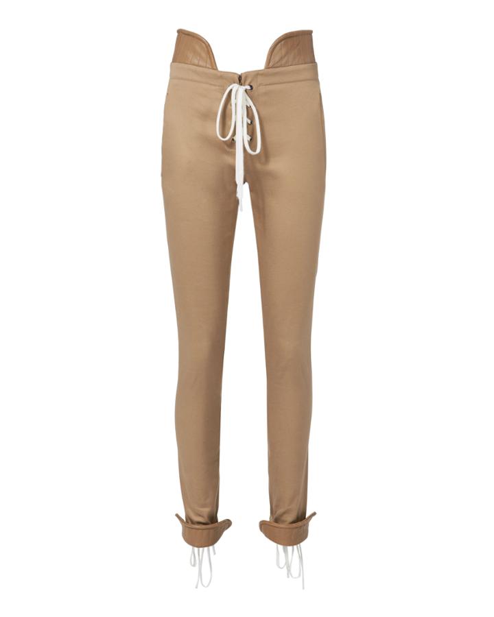 Monse Lace-up Stretch Leggings Beige 2