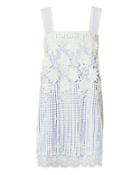 Alexis Fulton Lace Overlay Striped Mini Dress