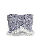 Nightcap Clothing Indigo Smocked Bandeau Top Navy/white M