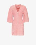 Alexis Zip Suede Dress: Pink
