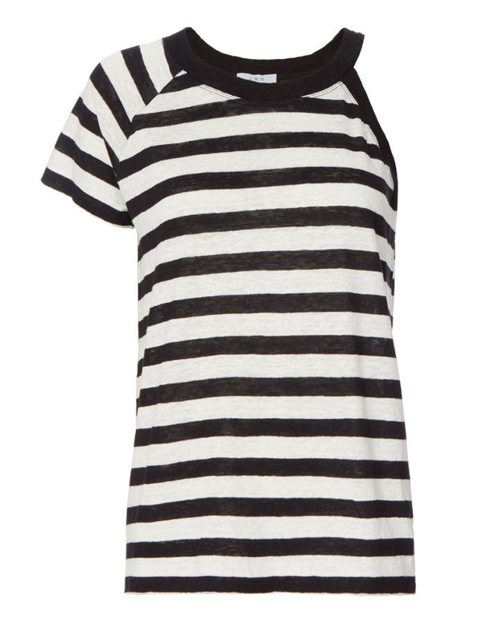 Iro Jane Open Shoulder Stripe Top