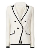 Veronica Beard Harriet Cutaway Contrast Blazer