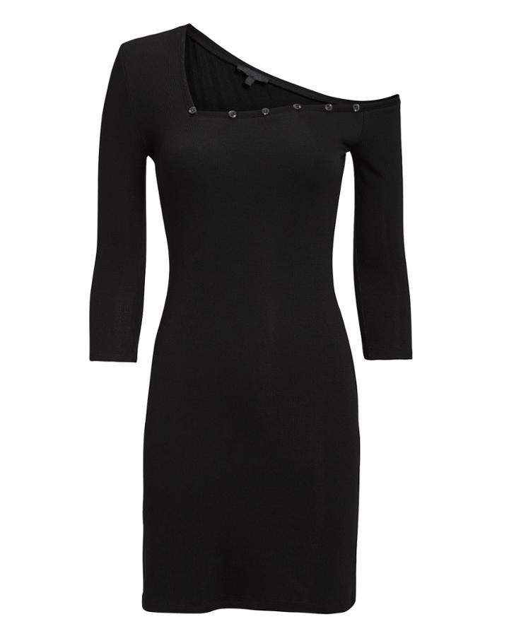 The Range Titled Henley Dress Black P