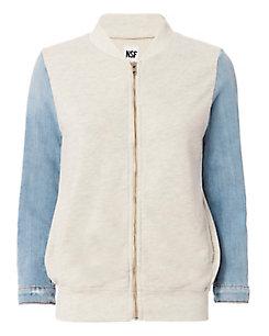 Nsf Denim-sleeved Bomber Jacket