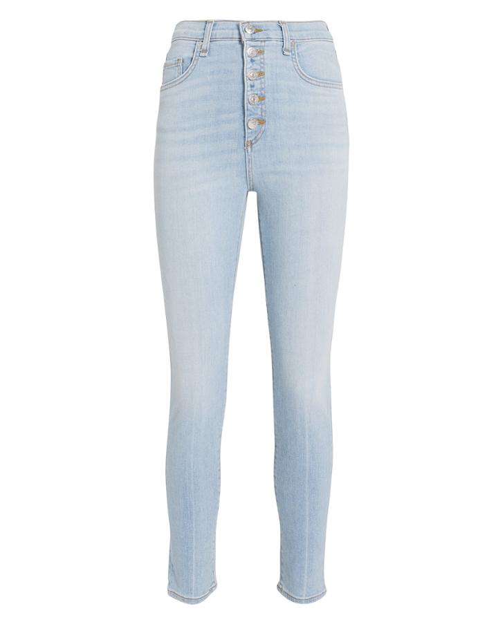 Veronica Beard Debbie Cropped Jeans Light Wash Denim 24