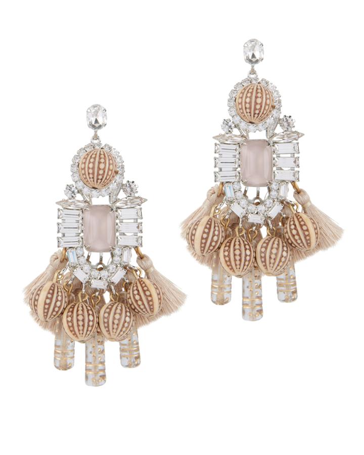 Elizabeth Cole Olette Crystal Pendant Earrings