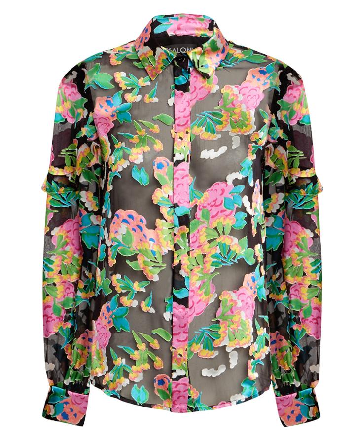 Saloni London Saloni Myra Blouse Black/floral Zero