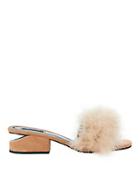 Alexander Wang Lou Marabou Feather Slide Sandals