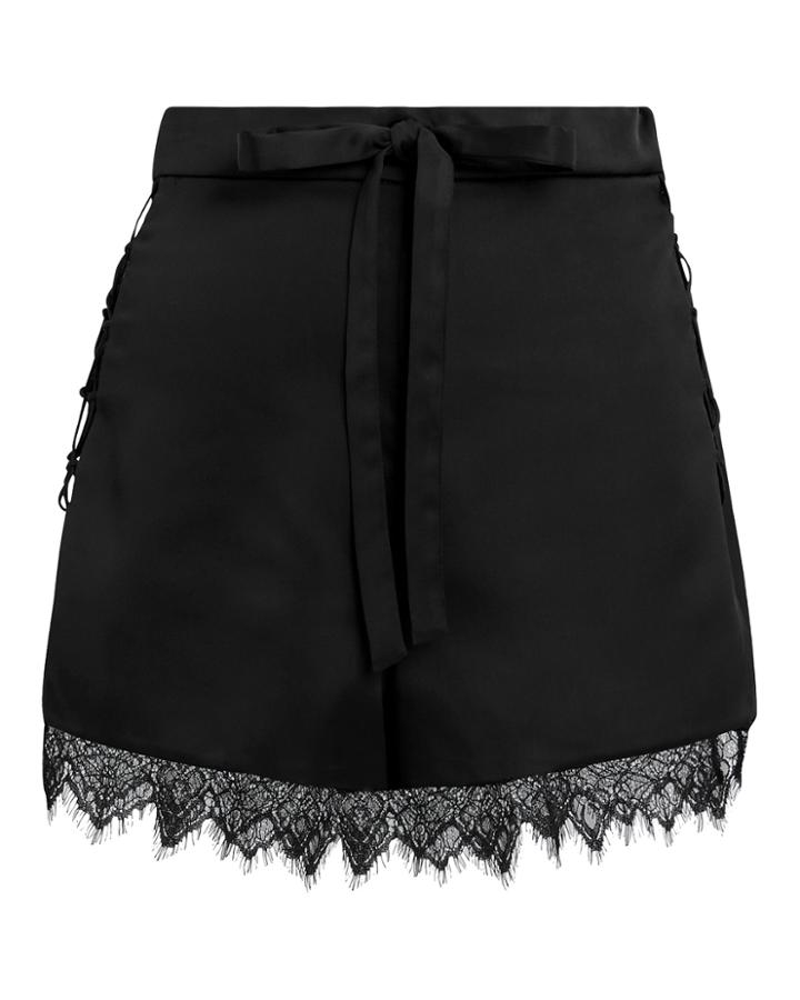 Night Night By Simkhai Night Night By Jonathan Simkhai Black Lace Trim Shorts Black L