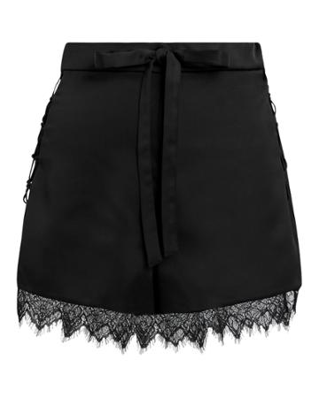 Night Night By Simkhai Night Night By Jonathan Simkhai Black Lace Trim Shorts Black L