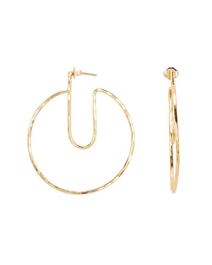 Argento Vivo Open Circle Hoops Gold 1size