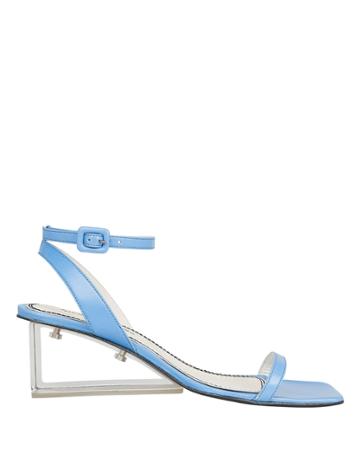 Nicole Saldana Alyssa Clear Heel Blue Sandals Blue 36