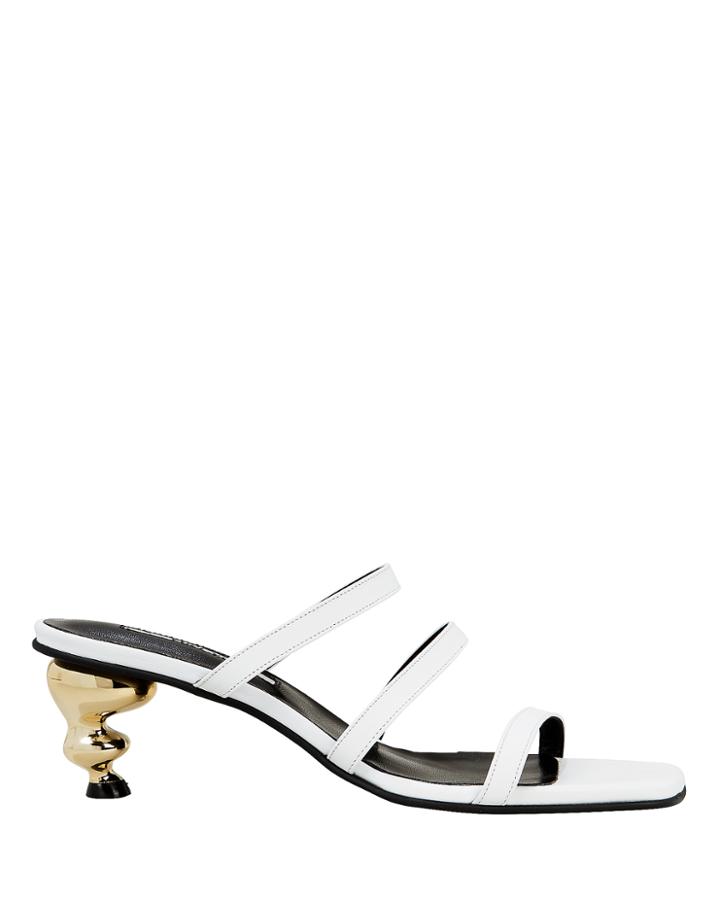 Yuul Yie Gem Heel White Slide Sandals White 38