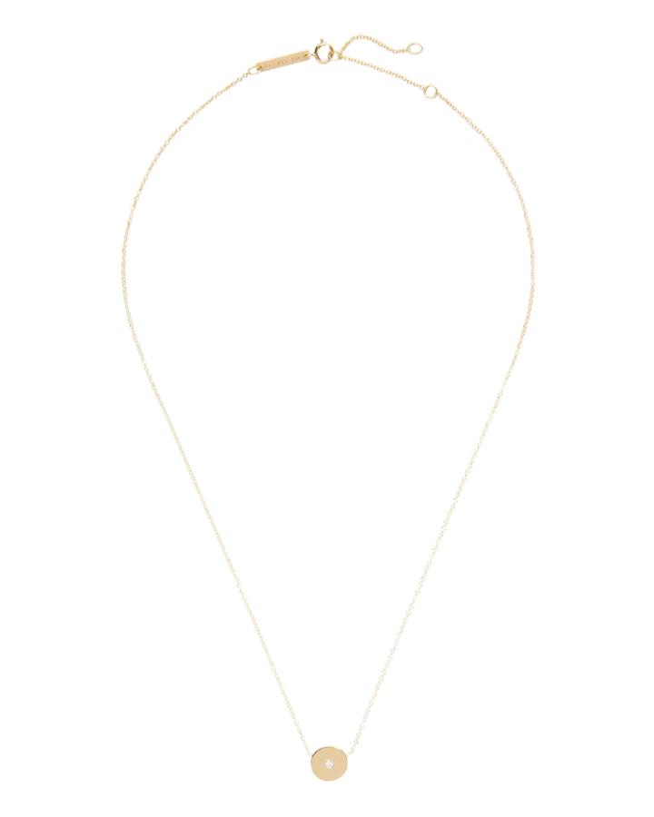 Zoe Chicco Small Diamond Disc Pendant Gold 1size