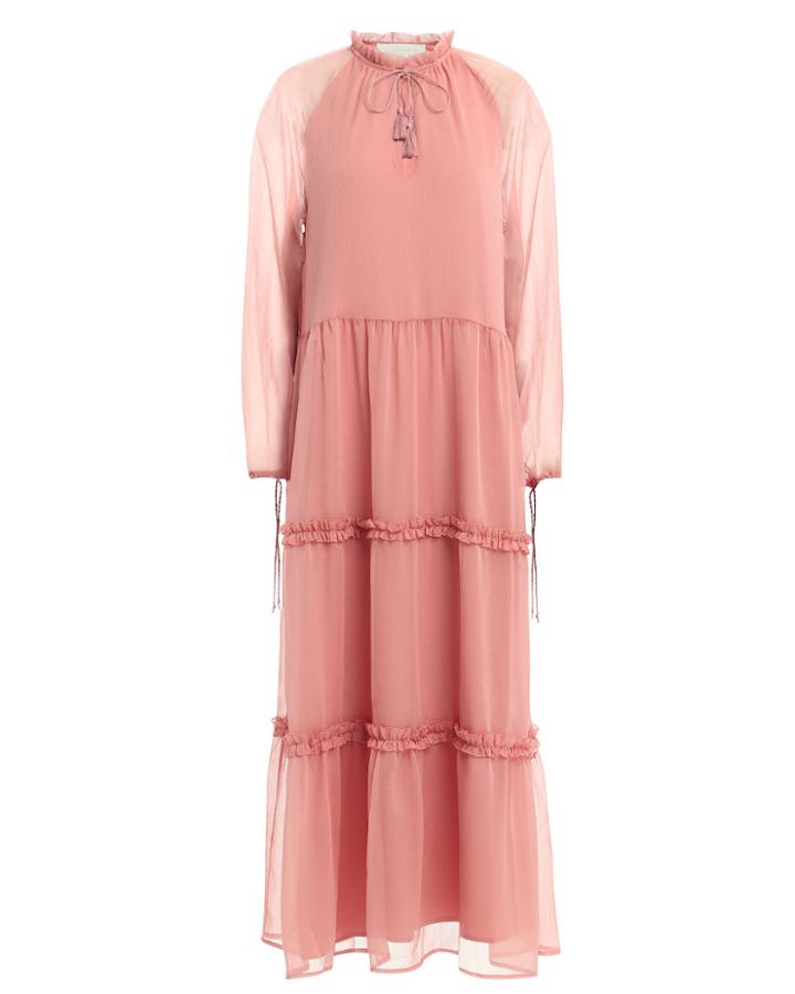 Notes Du Nord Klaire Vintage-style Maxi Dress Powder Pink 40