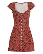 Miaou Leopard Print Gigi Dress Red/black M