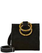 Edie Parker Aces Suede Top Handle Bag