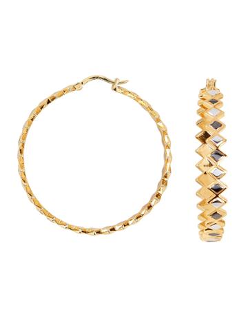 Noir Jewelry Nero Hoops Gold 1size