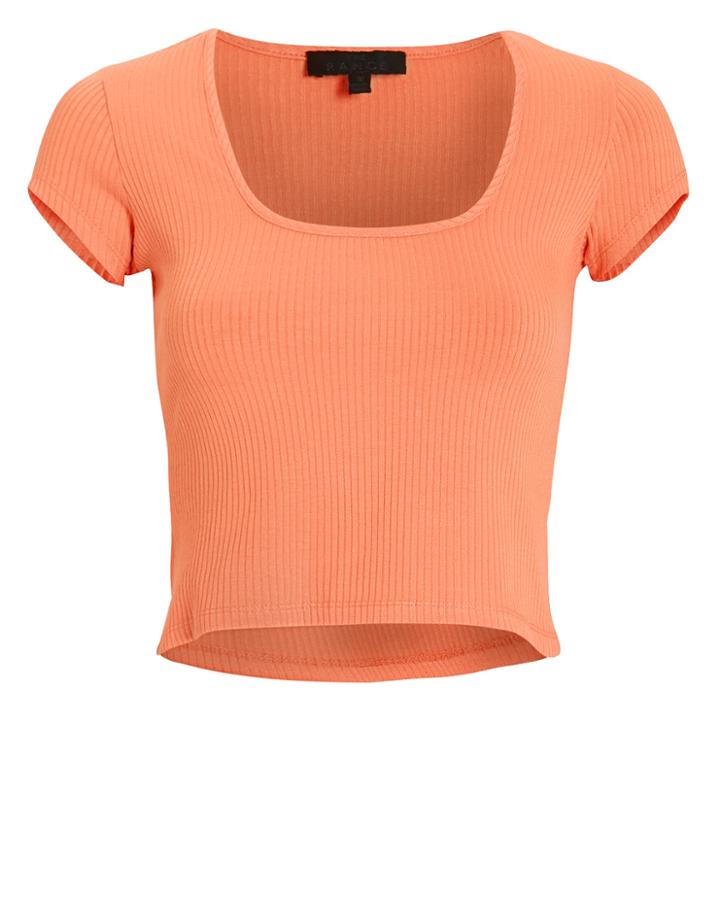 The Range Alloy Ribbed Crop Top Orange S