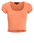 The Range Alloy Ribbed Crop Top Orange S