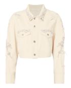 Jonathan Simkhai Diamond-embellished Cropped Jean Jacket White P