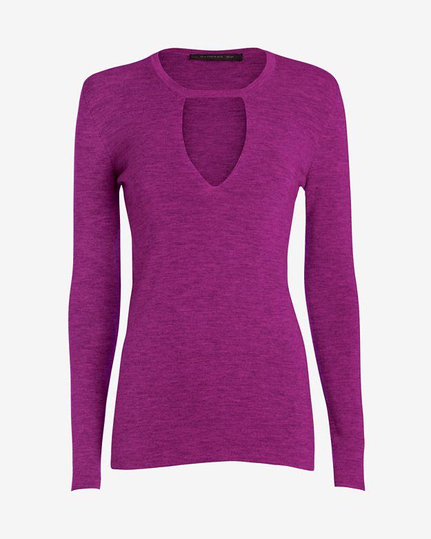 Barbara Bui Cut Out Neckline Sweater: Purple