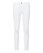 Frame Released Hem White Skinny Jeans