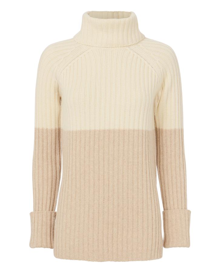 Exclusive For Intermix Intermix Mireya Colorblocked Turtleneck Sweater Nude S