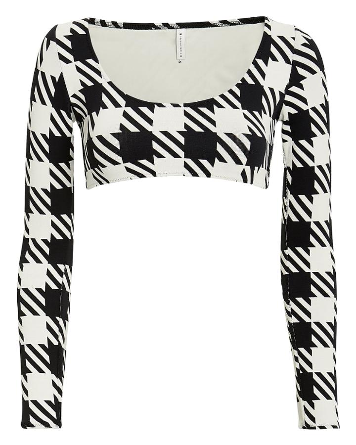 Solid & Striped Colette Long Sleeve Bikini Top Black/white S