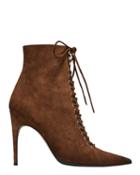 Sergio Rossi Brown Suede Lace-up Booties Brown 36.5