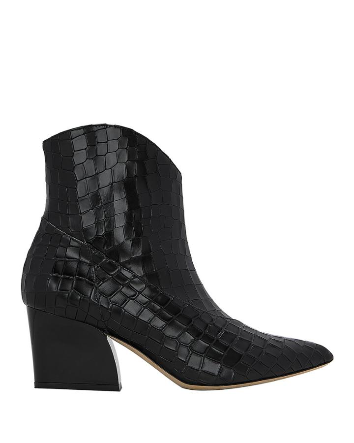 Tibi Dylan Embossed Booties Black 39.5