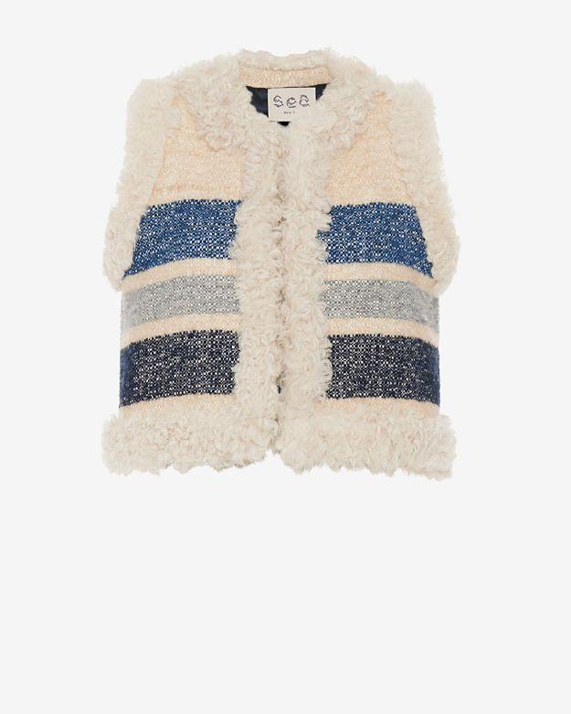 Sea Shearling Striped Vest