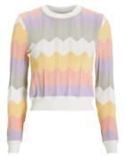 Torn Ronny Kobo Chevron Knit Sweater Blush/yellow/purple L