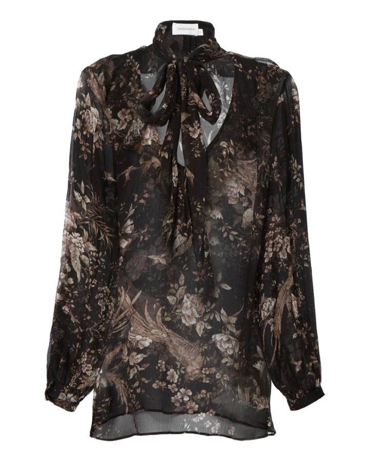 Zimmermann Maples Tie Neck Blouse