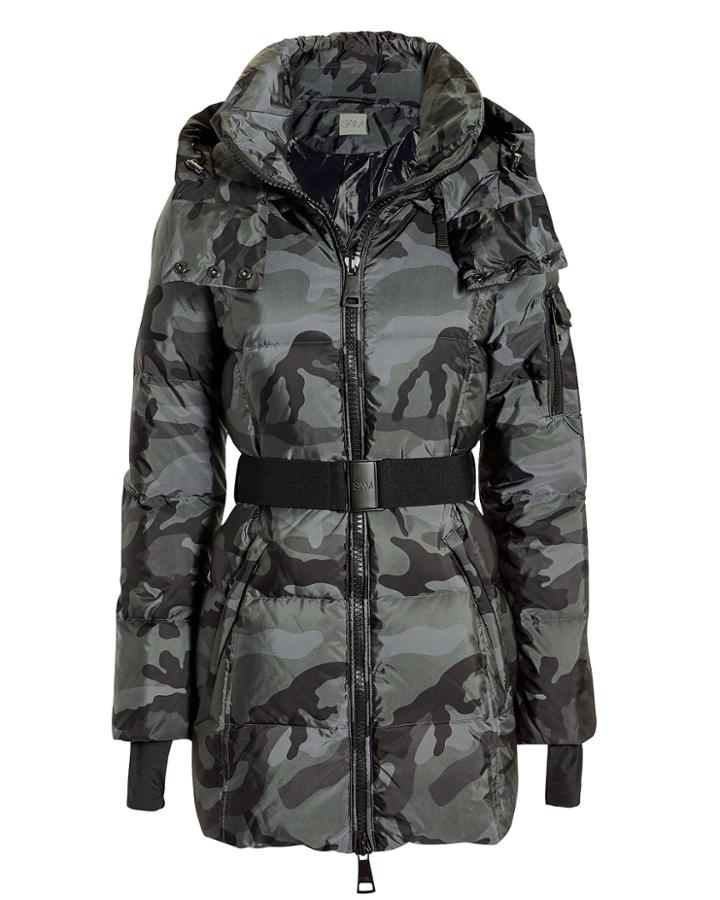 Sam Soho Belted Camo Puffer Jacket Grey/camo P