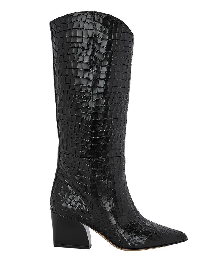 Tibi Logan Embossed Boots Black 36