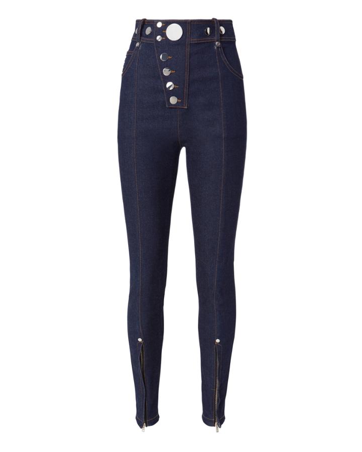 Alexander Wang Snap Detail High Waist Jeans