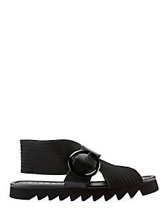 Joshua Sanders Round Buckle Crisscross Sandals