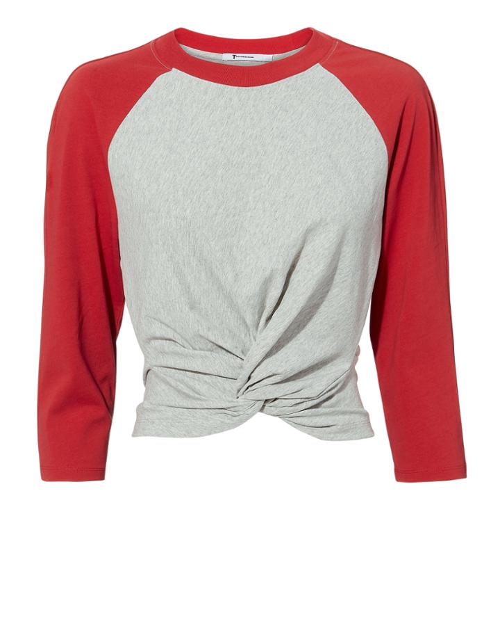 T By Alexander Wang Twist Front Baseball Top Multi P