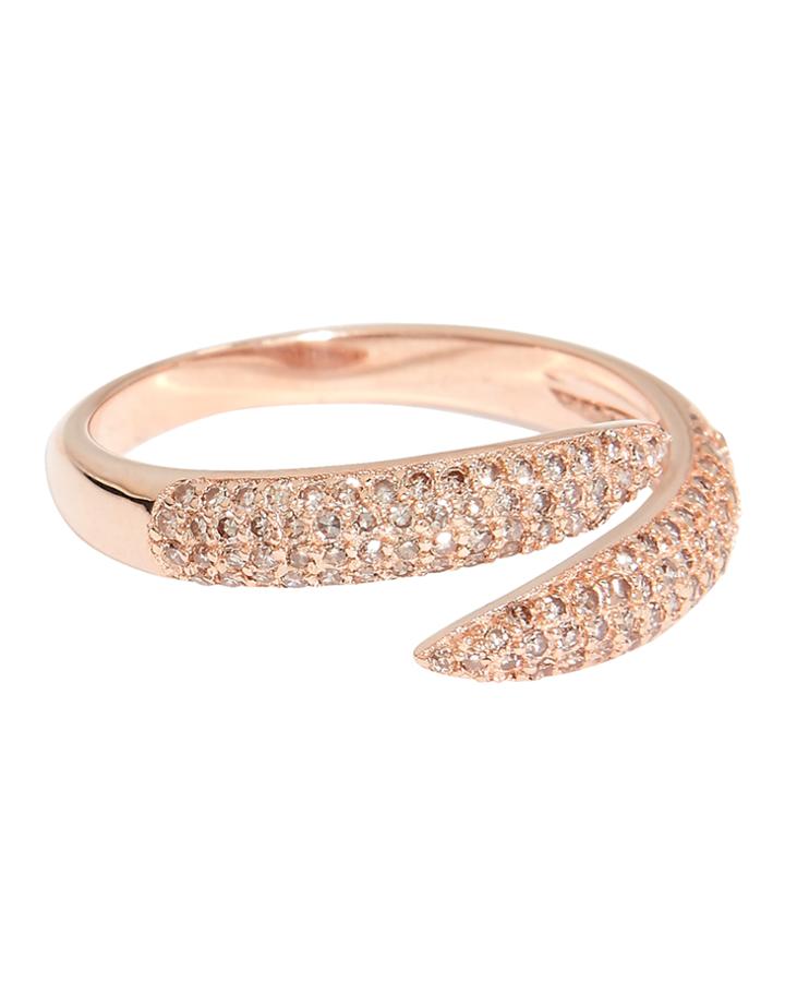 Ela Rae Jewelry Claw Pav Ring Rose 7