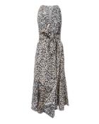 Derek Lam 10 Crosby Printed Belted Dress Beige 2