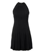 Brandon Maxwell Pleated Halter Mini Dress Black 6