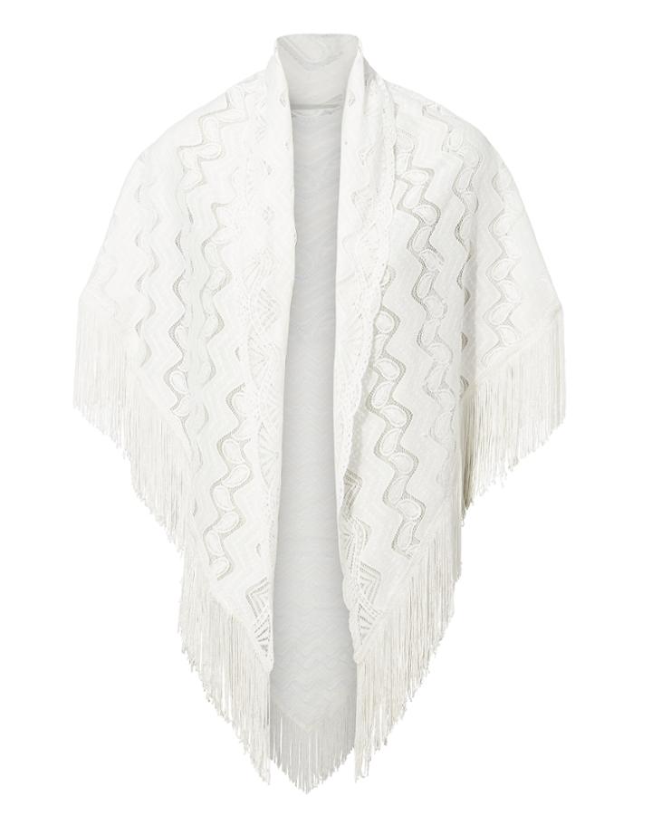 Anna Sui Leaf Lace Pareo White 1size