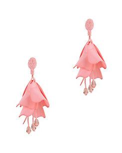 Oscar De La Renta Impatiens Pink Floral Earrings